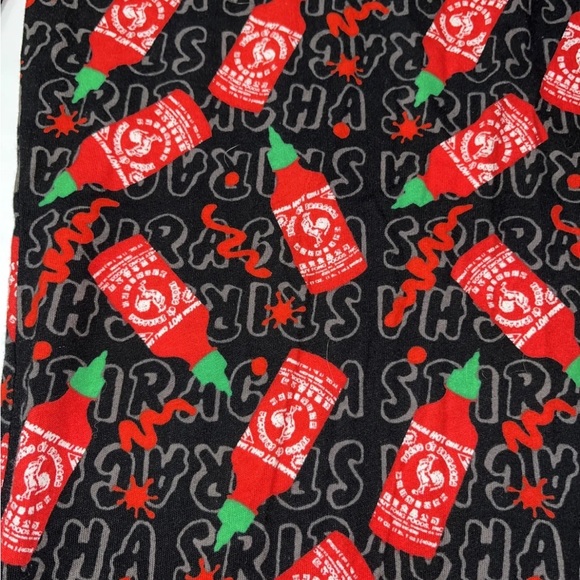 HOT SAUCE black PANTS L Tuong SRIRACHA PJ Lounge Tie Waist Cotton Mens Large new - Picture 11 of 12
